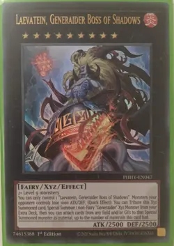 YuGiOh Laevatein, Generaider Boss of Shadows Ultra Rare 1st Edition PHHY-EN047 - Image 1