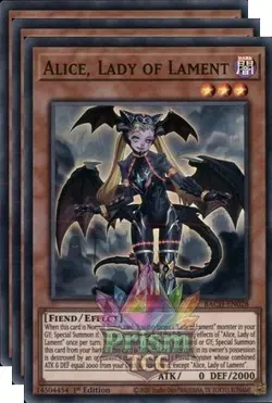 X3 Playset 1st ed Alice, Lady of Lament super rare BACH-EN028 Yugioh - Image 1