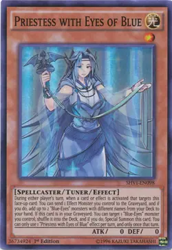 Priestess with Eyes of Blue - SHVI-EN098 - Super Rare Yugioh Konami Authentic - Image 1