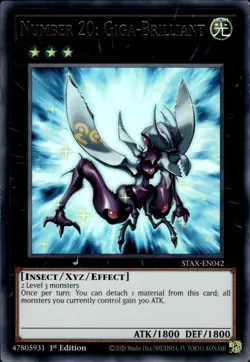 Number 20: Giga-Brilliant - Ultra Rare 1st Edition STAX-EN042 - NM - YuGiOh - Image 1