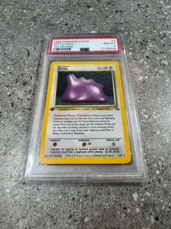 Pokemon TCG Cards 1st Edition Ditto 3/62 Fossil Holo Rare PSA 8 NM-MT - Image 1