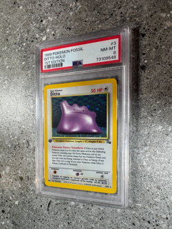 Pokemon TCG Cards 1st Edition Ditto 3/62 Fossil Holo Rare PSA 8 NM-MT - Image 4