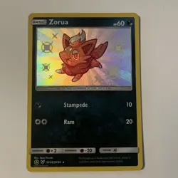 Pokemon Card Zorua SV25/SV94 SM Hidden Fates Baby Shiny Rare Near Mint - Image 1