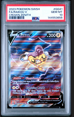 PSA 10 Raikou V GG41 Crown Zenith Galarian Gallery Ultra Rare Pokemon Card - Image 1