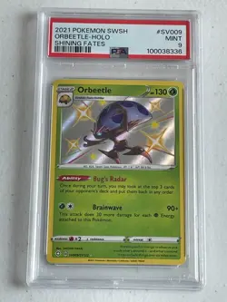 MINT SHINY HOLO RARE Orbeetle! PSA 9! 2021 Pokemon TCG Shining Fates SV009/SV122 - Image 1