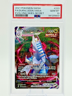 Pokemon Evolving Skies Alt Art Secret Rare Holo DURALUDON VMAX 220/203 PSA 10 GM - Image 1