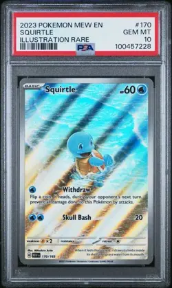 Pokemon TCG Squirtle Scarlet & Violet 151 170/165 PSA 10 English New Cert - Image 1
