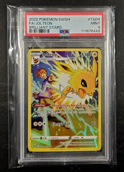 2022 Pokemon PSA 9 Jolteon TG04 – Brilliant Stars Trainer Gallery Full Art - Image 1