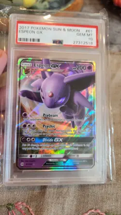 Espeon GX PSA 10 Sun & Moon Pokemon 2017 - Image 1