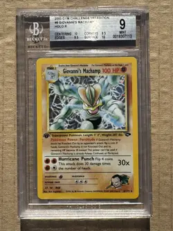 2000 Pokemon Gym Challenge 1st Edition Giovanni's Machamp #06 Holo BGS 9 - Image 1
