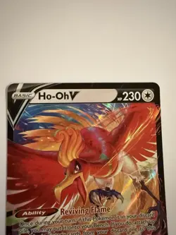 Pokemon Ho-Oh V 230 HP Ultra Rare Silver Tempest 140/195 Holo Rainbow Burn - Image 4