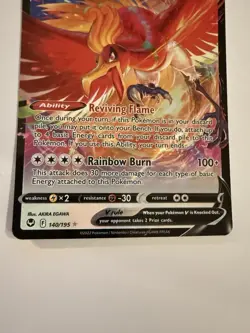 Pokemon Ho-Oh V 230 HP Ultra Rare Silver Tempest 140/195 Holo Rainbow Burn - Image 5