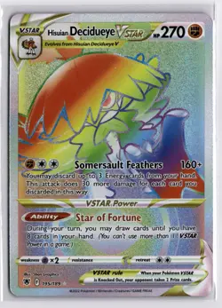 Pokemon Astral Radiance Hisuian Decidueye VSTAR 195/189 Rare Rainbow - Image 1