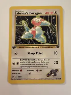 Pokemon Sabrina's Porygon 40 HP Common 1st Edition Gym Challenge 98/132 Regular - Image 1