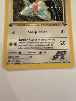 Pokemon Sabrina's Porygon 40 HP Common 1st Edition Gym Challenge 98/132 Regular - Image 5