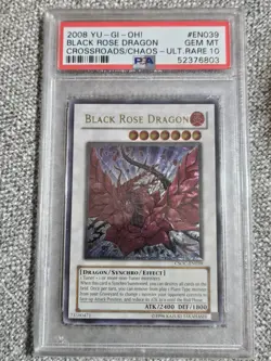 Yugioh 2008 Black Rose Dragon PSA 10 Gem Mint CSOC EN039 Ultimate Rare - Image 1