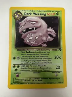 Pokemon Dark Weezing 60 HP Stage 1 Team Rocket 14/82 Holo Rare English 2000 - Image 2