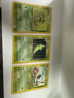 Pokemon TCG Base Set Caterpie 45/102, Metapod 54/102, Butterfree 33/64 Lot - Image 1