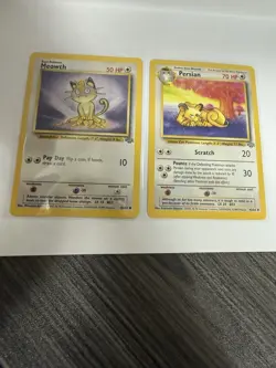 Pokemon TCG Base Set Meowth 56/64 & Persian 42/64 Lot 1999 English - Image 1