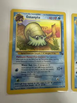 Pokemon TCG Base Set Omanyte 52/62 & Omastar 40/62 Lot 1999 English - Image 2