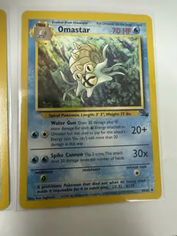 Pokemon TCG Base Set Omanyte 52/62 & Omastar 40/62 Lot 1999 English - Image 3