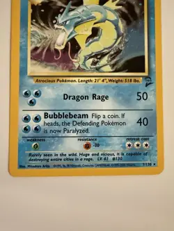 Pokemon Gyarados 100 HP Holo Rare Base Set 006/102 Dragon Rage Bubblebeam - Image 5