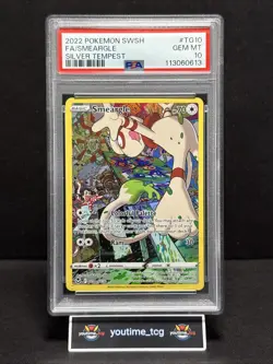 2022 Pokemon Sword & Shield Silver Tempest Fa Smeargle #TG10 PSA 10 - Image 1