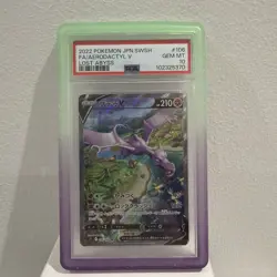 PSA 10 Aerodactyl V 106/100 Alt Art SR s11 Lost Abyss Pokemon Japanese - Image 1