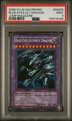 2005 YU-GI-OH! PROMO JUMP MAGAZINE #EN005 BLUE-EYES ULTIMATE DRAGON PSA 9 - Image 1