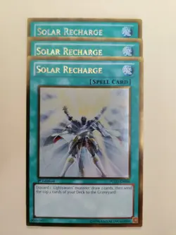 3x Yugioh! Solar Recharge PGLD-EN046 Gold Rare 1st Ed NM - Image 1