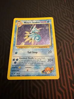 Pokemon TCG Misty's Seadra Holo Rare Card 9/132 1999-2000 Pokemon Gym Heroes - Image 2