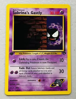 Sabrina’s Gastly 96/132 1st Edition Gym Challenge Pokemon Card - Image 1