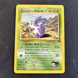 Pokemon TCG Giovanni's Nidoran Gym Challenge Card 76/132 NM Condition WOTC - Image 1