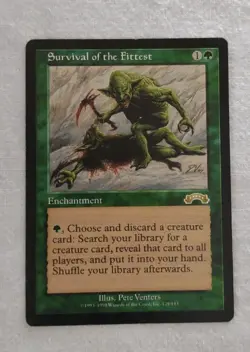 Survival of the Fittest Magic the Gathering Exodus MtG Rare Green Enchantment - Image 1