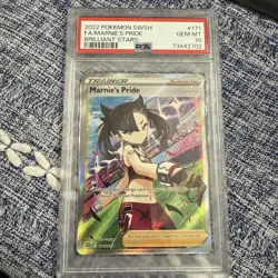 Marnie's Pride 2022 Pokemon Sword Shield Full Art Brilliant Stars PSA 10 171/172 - Image 1