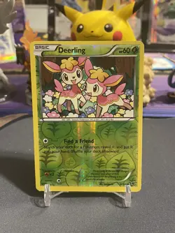 Pokemon TCG - Deerling 8/124 Fates Collide Reverse Holo LP - Image 1
