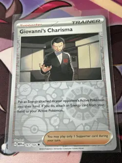 GIOVANNI'S CHARISMA - 161/165 - POKEMON 151 MEW ENGLISH - REVERSE HOLO - NM - Image 1