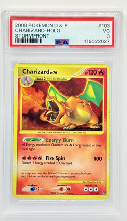 2008 POKEMON DIAMOND & PEARL STORMFRONT #103 CHARIZARD-HOLO PSA 3 - Image 1