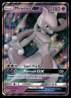 Pokemon Cards Mewtwo GX 31/68 Hidden Fates Holo Rare GX NM - Image 1