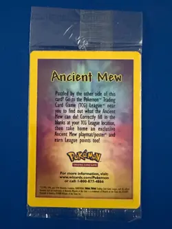 Ancient Mew Pokemon Mint Factory Sealed Pack Double Holo 2000 Movie Promo Card - Image 2