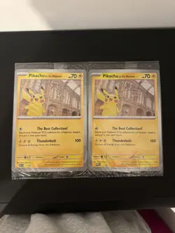 2x Pokemon x Natural History Museum Pikachu At The Museum Jumbo Promo Card - Image 1