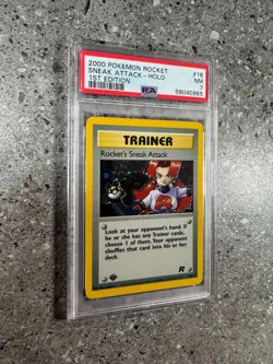 Pokemon TCG Cards 1st Edition Rocket's Sneak Attack 16/82 Holo Rare PSA 7 NM - Image 3
