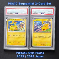PSA10 Pikachu Gym Promo 120 & 197/SV-P 2023 2024 Sequential Set Pokemon Japanese - Image 1