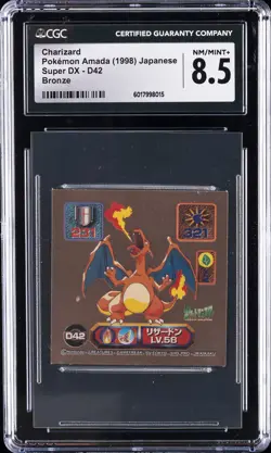 1998 POKEMON AMADA JPN BRONZE #SUPER DX - D42 CHARIZARD CGC 8.5 - Image 1
