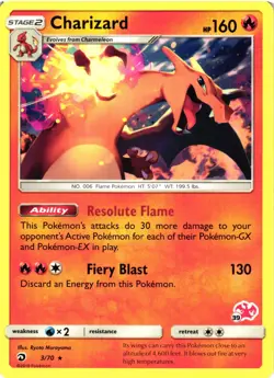 Pokemon TCG Charizard Battle Academy 3/70 Regular Common VLP - Image 1