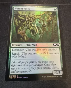 Wall of Vines *FOIL* M19 2019 Core Set Magic the Gathering MTG - Image 1
