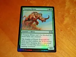 1x Foil - Charging Rhino - Magic the Gathering MTG M15 2015 - Image 1