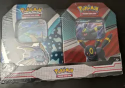 Pokemon TCG V Heroes Bundle Tins: 2-Pack of Vaporeon & Umbreon (SEALED) NEW! - Image 1