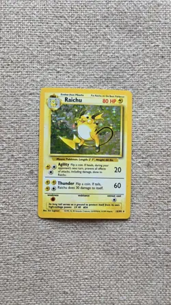 Raichu 14/102 Holo Base Set Pokemon Tcg 1999 [MP] - Image 2