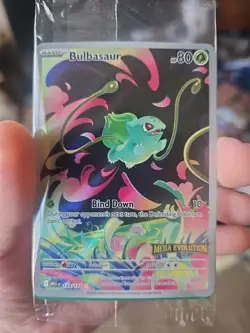 Pokemon TCG Bulbasaur 133/132 Full Art Holo Stamped Mega Evolution Promo Sealed - Image 1